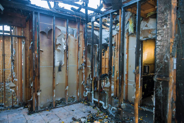 Professional Emergency Fire Damage Restoration technician working in Marriottsville, MD
